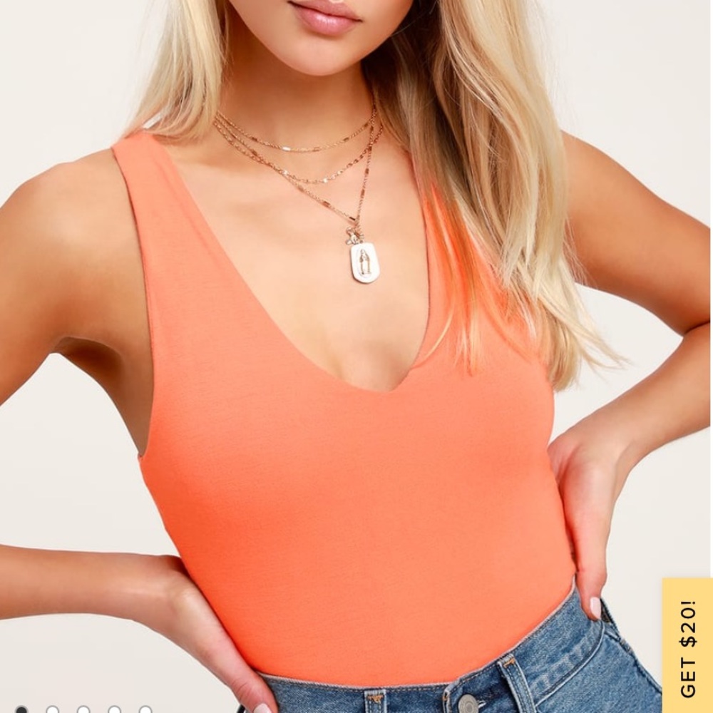 Lulus Crop Top Coral/Orange